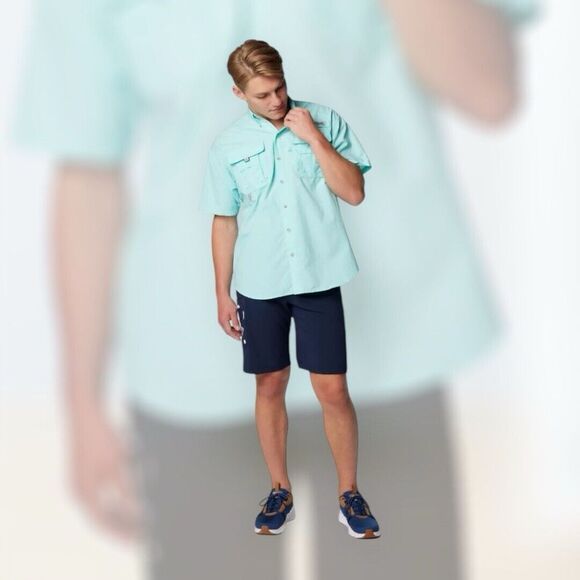 Columbia Men's PFG Bahama II Short Sleeve Shirt - Omni-Shade, Mint - Picture 3 of 10